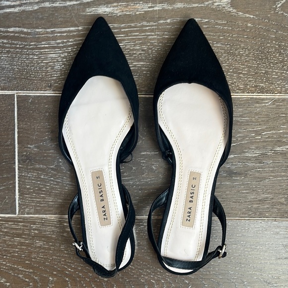 Zara suede sling back flat sandals - Picture 2 of 7